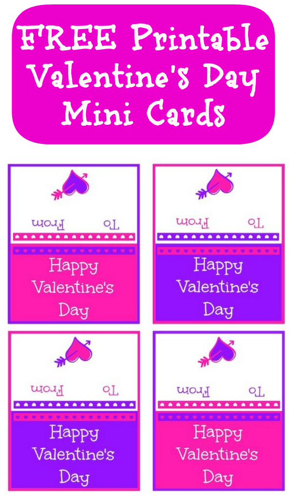 FREE Printable Valentine Cards Minis in Pink and Purple Thrifty Jinxy