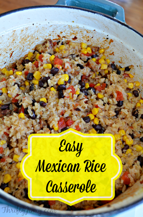 Easy Mexican Rice Casserole Recipe with Black Beans Sausage and Corn ...