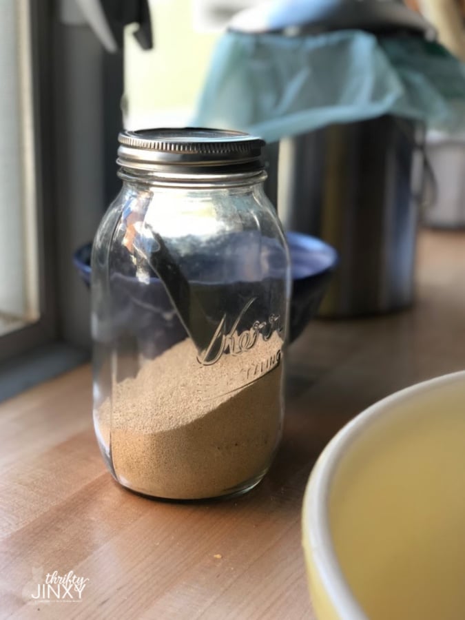 Bulk yeast stored in Mason Jar