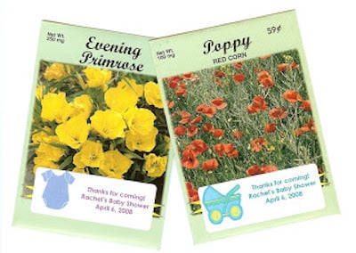 Baby Shower Favor - flower seed packet