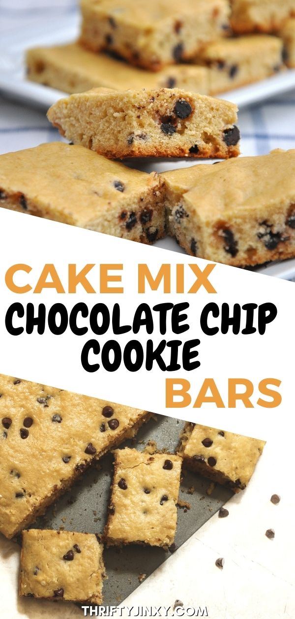 Easy Yellow Cake Mix Chocolate Chip Cookie Bar Recipe - Thrifty Jinxy
