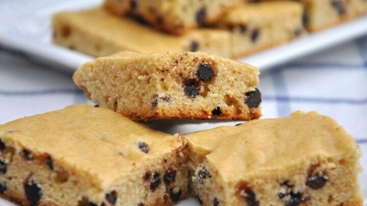 chocolate chip cookie bars made with cake mix