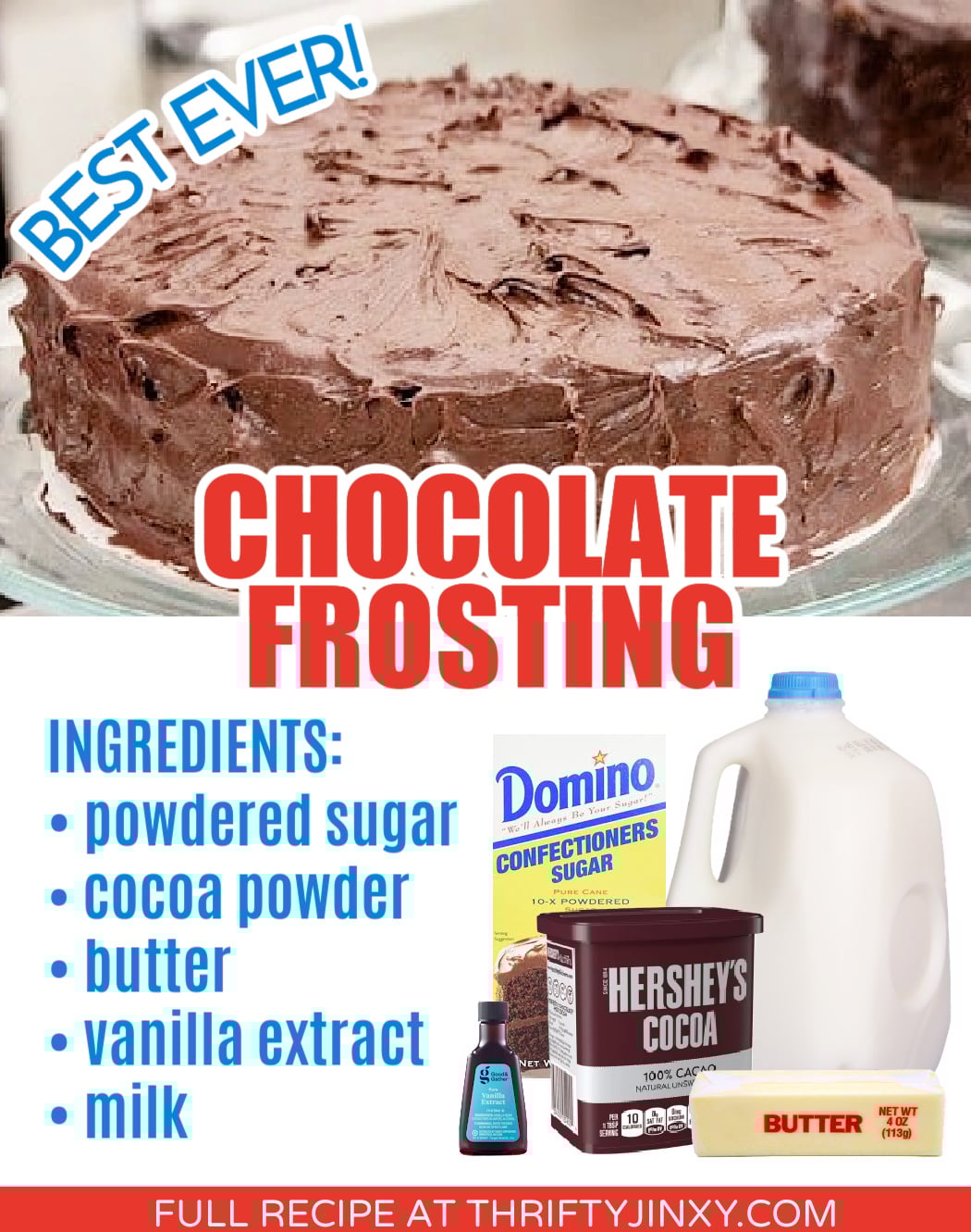 Easy Chocolate Frosting Recipe The Best Ever! Thrifty Jinxy