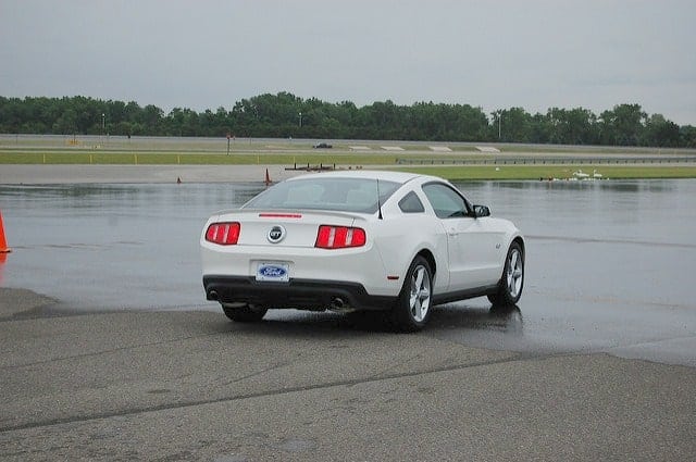 Ford Mustang driven by a professional driver on the all-weather course