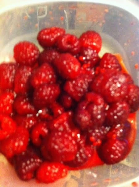 macerated raspberries