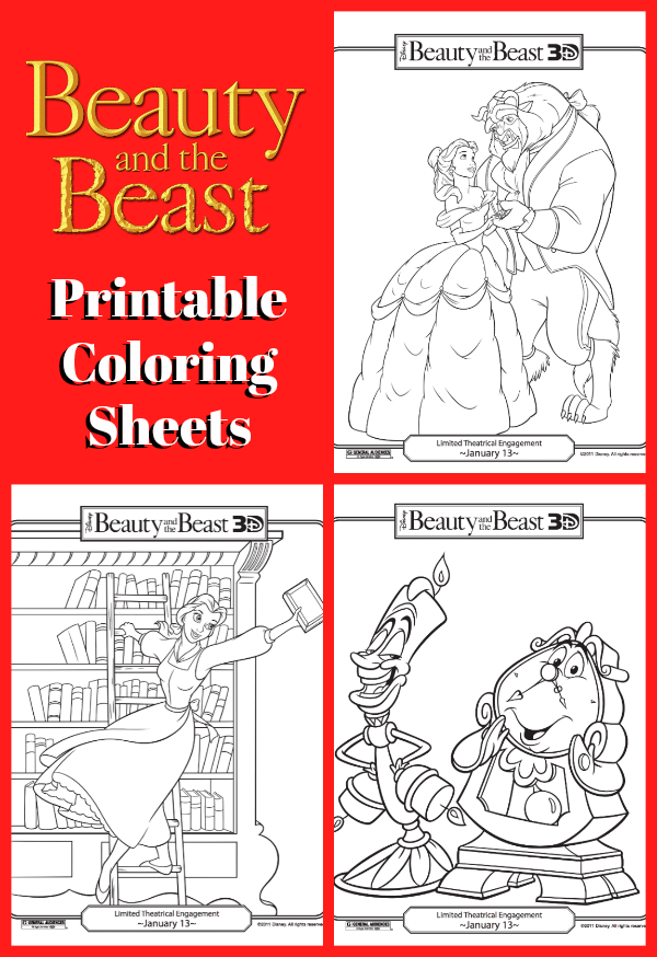 Beauty and the Beast Printable Coloring Pages