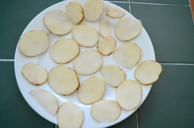 Sliced Potatoes on Plate