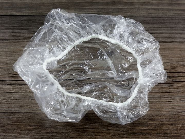 clear plastic shower cap