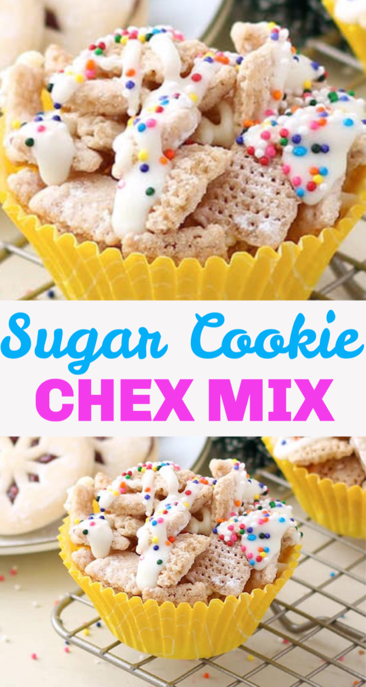 Sugar Cookie Chex Mix Recipe - Thrifty Jinxy