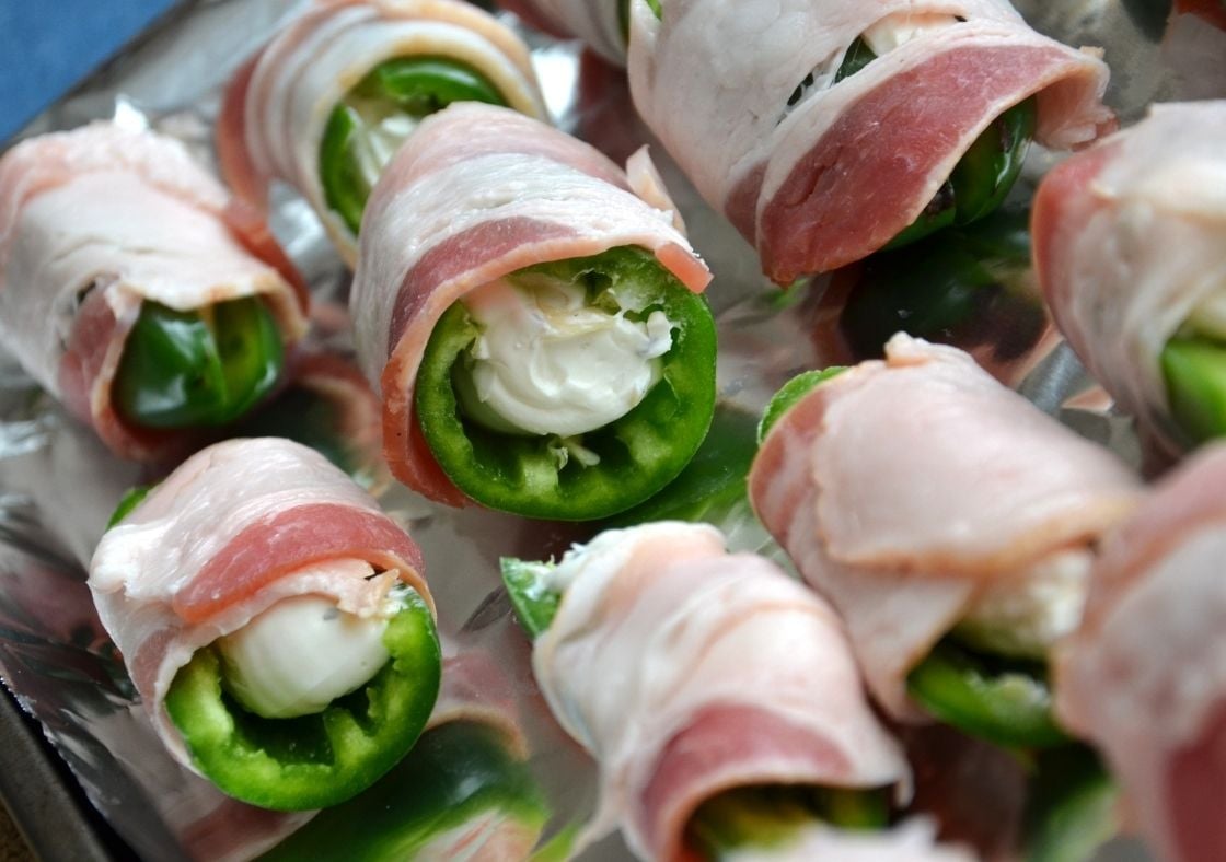 BaconWrapped Stuffed Jalapeno Peppers Recipe Thrifty Jinxy