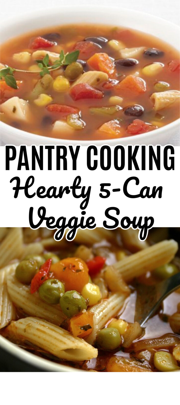 Super Easy Hearty 5-Can Veggie Soup Recipe - Thrifty Jinxy