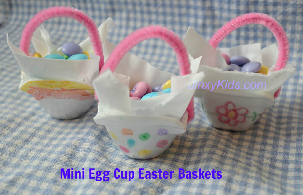 Mini Styrofoam Egg Cup Easter Baskets