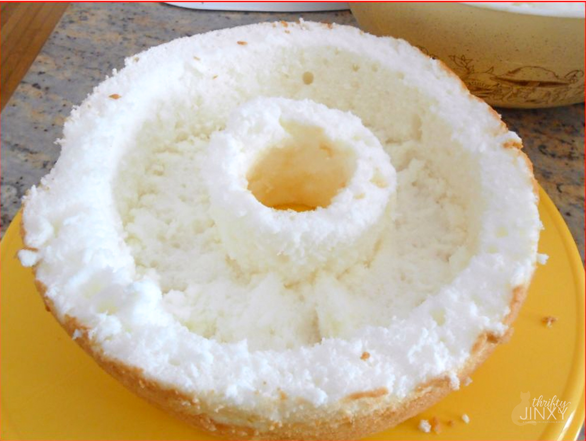 hollowed out angel food cake