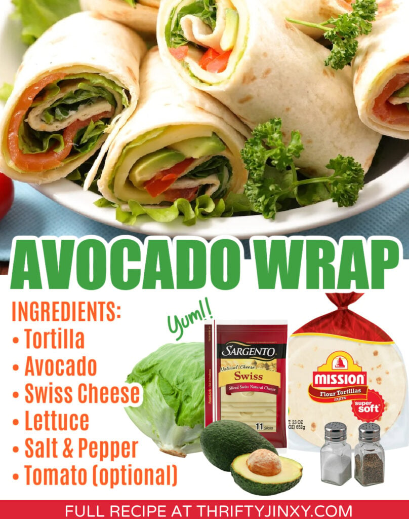 AVOCADO WRAP with ingredients