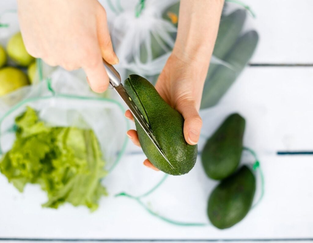 cutting avocado