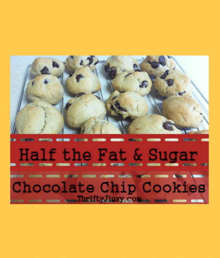 Half the Fat and Sugar Chocolate Chip Cookies