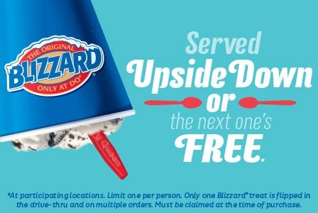 DQ Blizzard Upside Down or Free