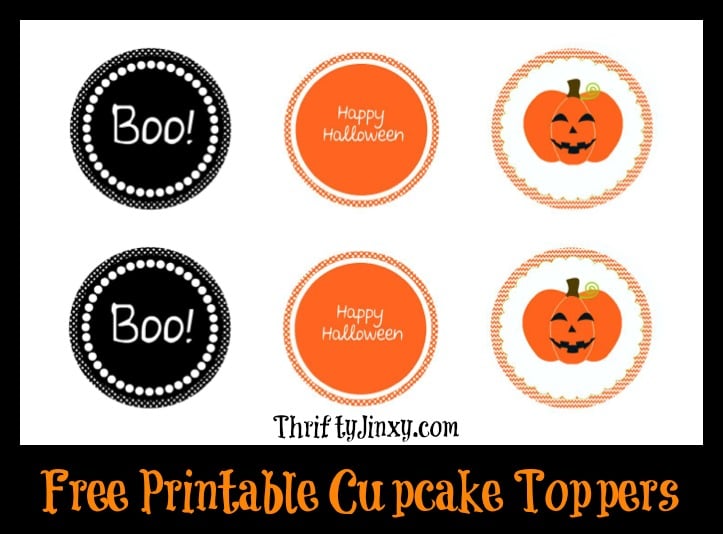 Free Printable Halloween Cupcake Toppers Thrifty Jinxy