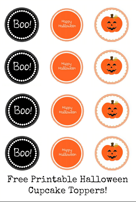 FREE Printable Halloween Cupcake Toppers - Thrifty Jinxy