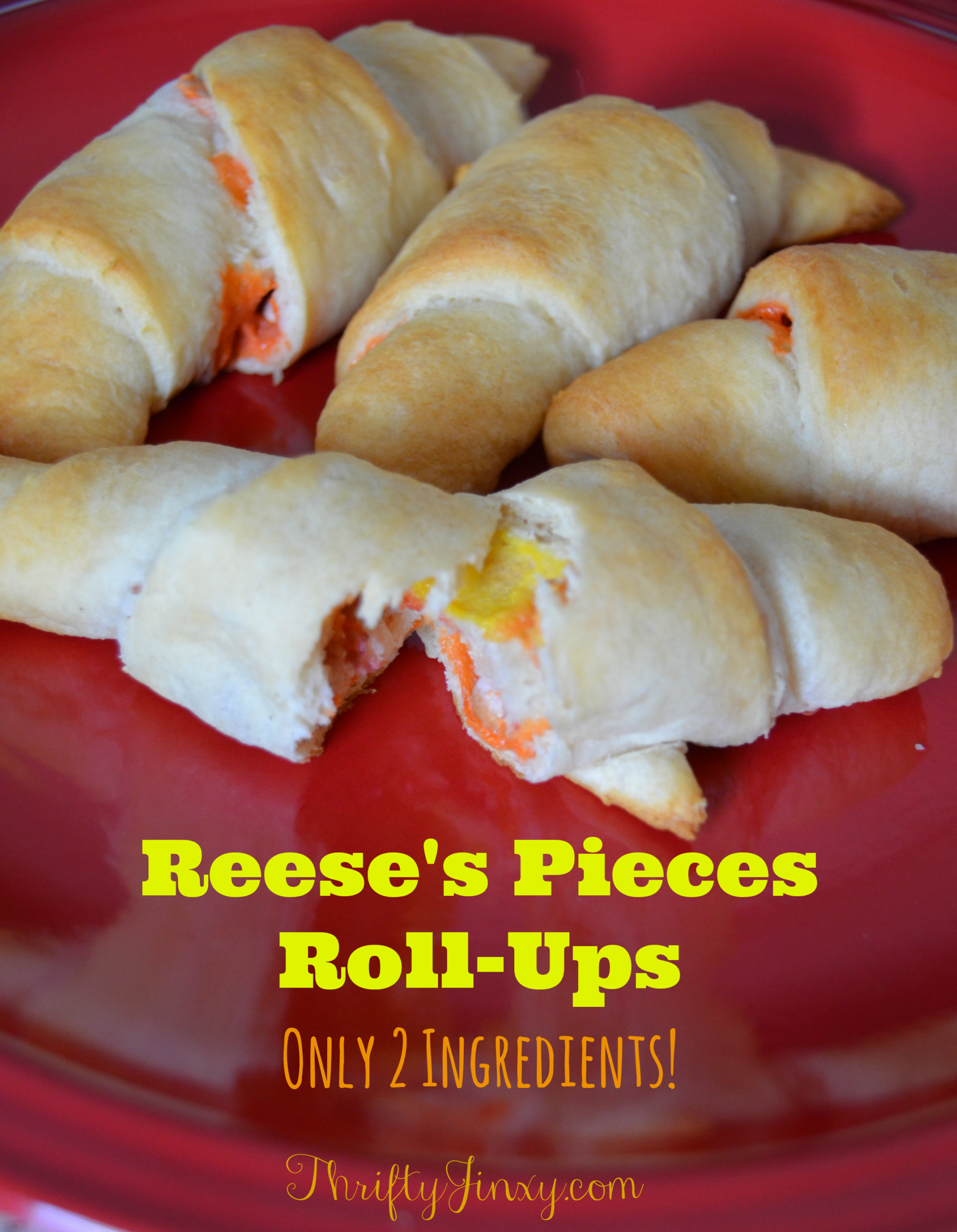 Reese's Pieces Roll-Ups Dessert Recipe - Only 2 Ingredients! - Thrifty ...