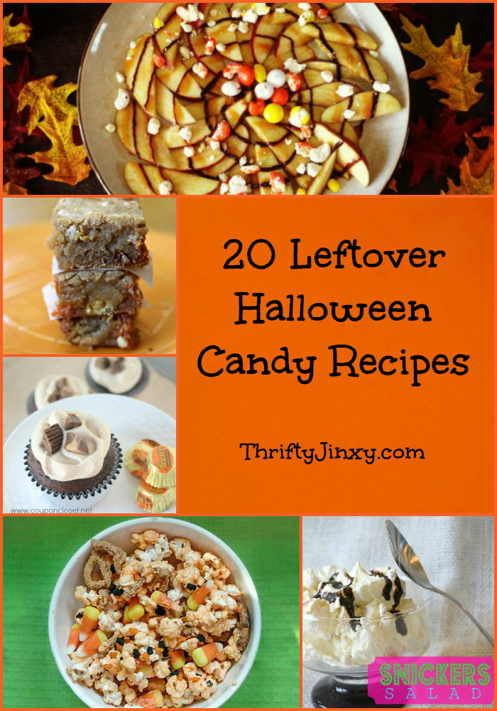 20 Leftover Halloween Candy Recipes - Brownies, Cupcakes, Salads, Dips and MORE! - Thrifty Jinxy