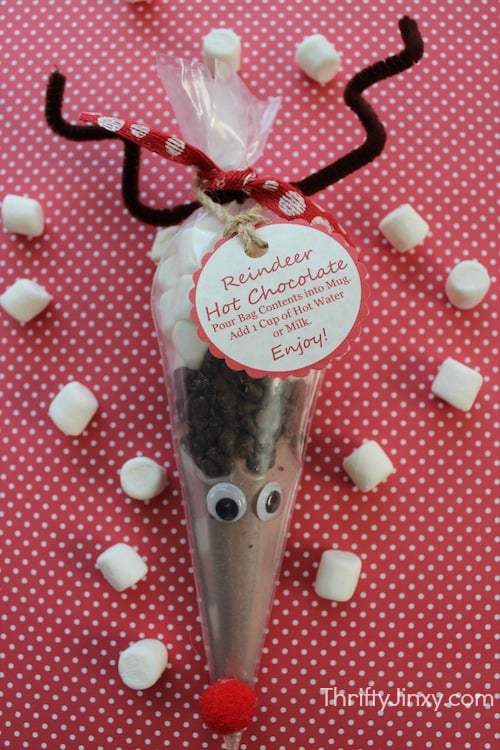 Reindeer Hot Chocolate - Fun DIY Gift Idea with FREE Printable