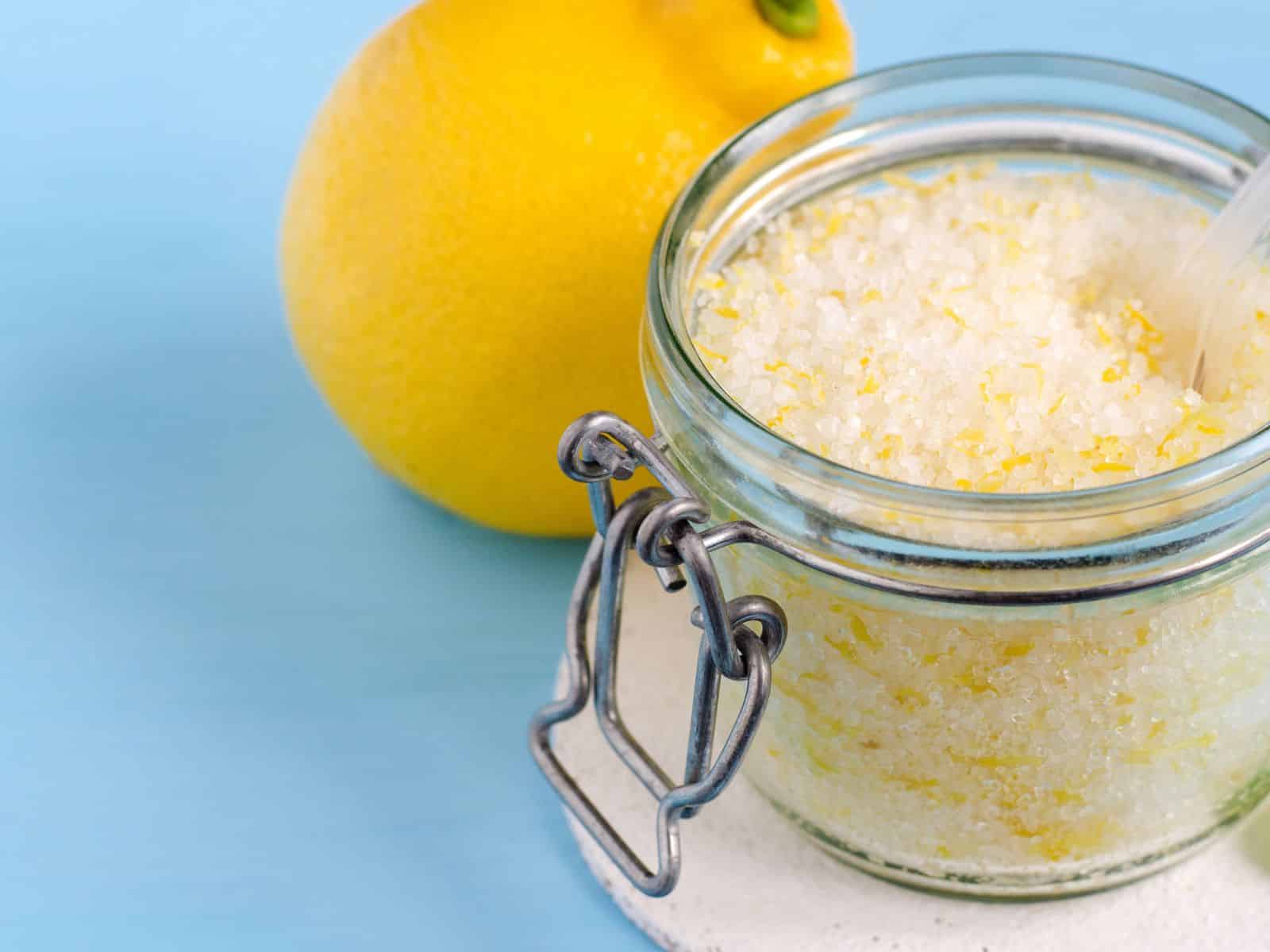 homemade lemon sugar scrub