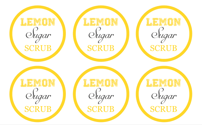 lemon sugar scrub labels