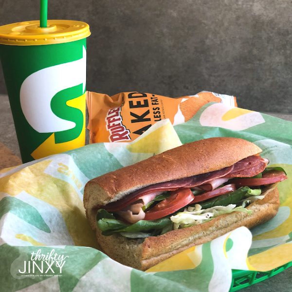 subway sandwich with drink