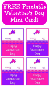 FREE Printable Valentine Cards Minis in Pink and Purple - Thrifty Jinxy