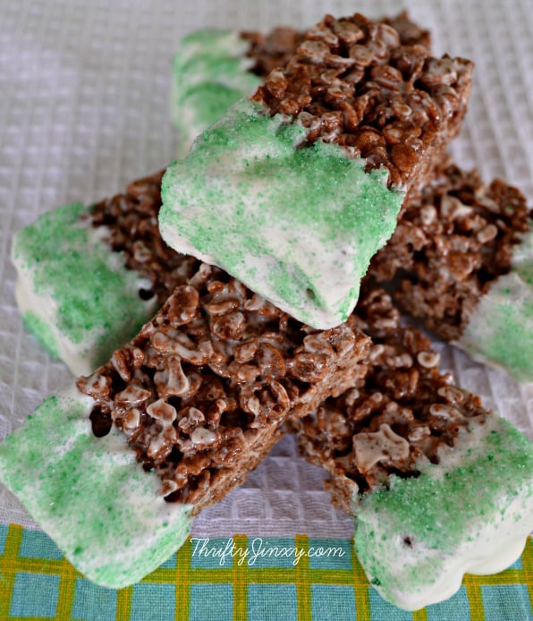 Chocolate Mint Krispy Treats