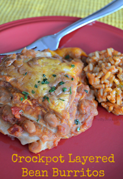 layered bean burrito casserole