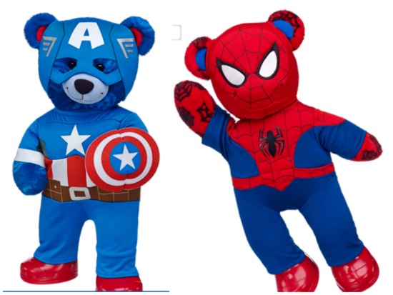Build-a-Bear Captain America Bear and Spider-Man Bear