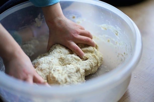 kneading irish soda bread