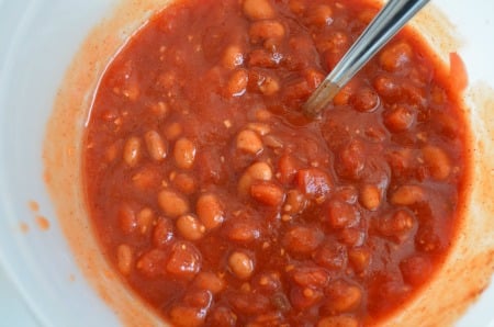 tomato and bean mixture