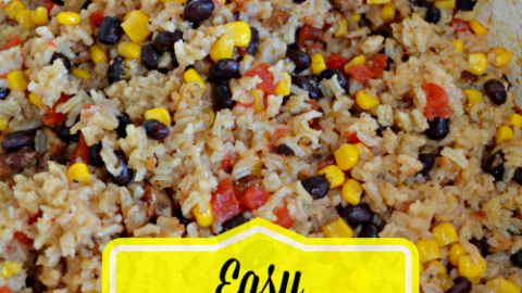 Easy Mexican Rice Casserole with Black Beans Sausage and Corn