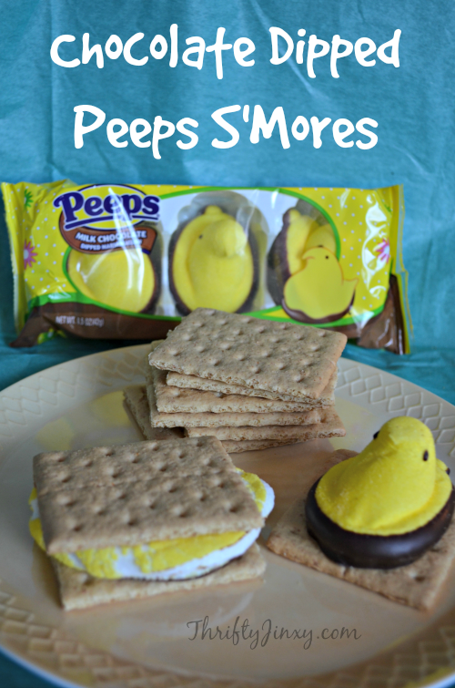 Chocolate Dipped PEEPS S'Mores Recipe to Celebrate Easter - Thrifty Jinxy