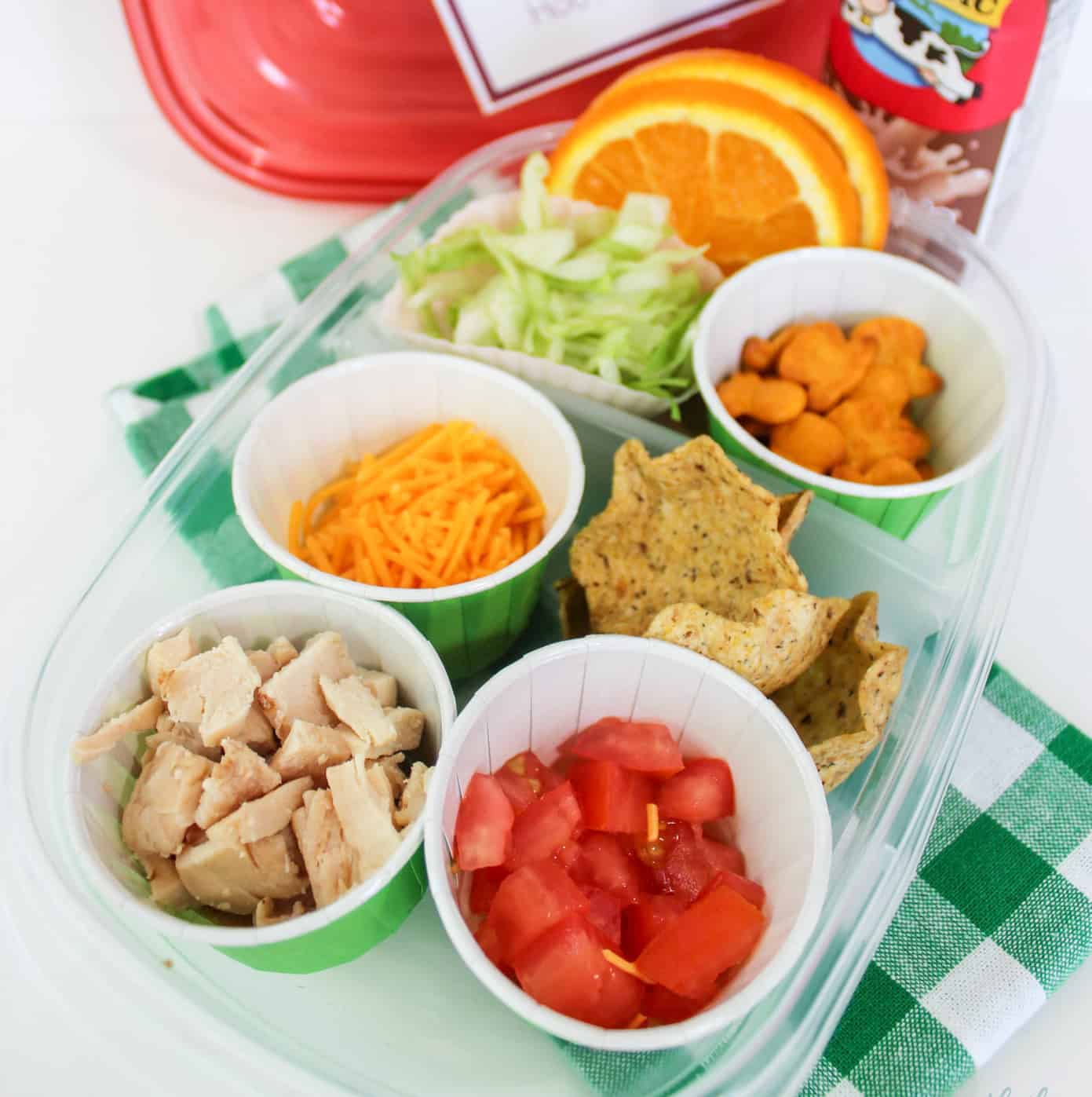 Chicken Taco Bento Box Lunch with Printable Lunchbox Notes - Thrifty Jinxy