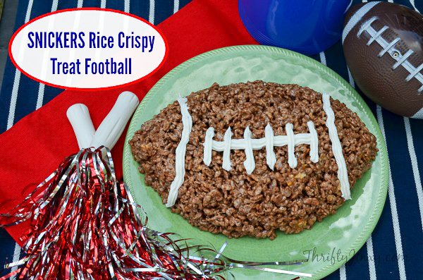 Snickers Rice Crispy Football Treat