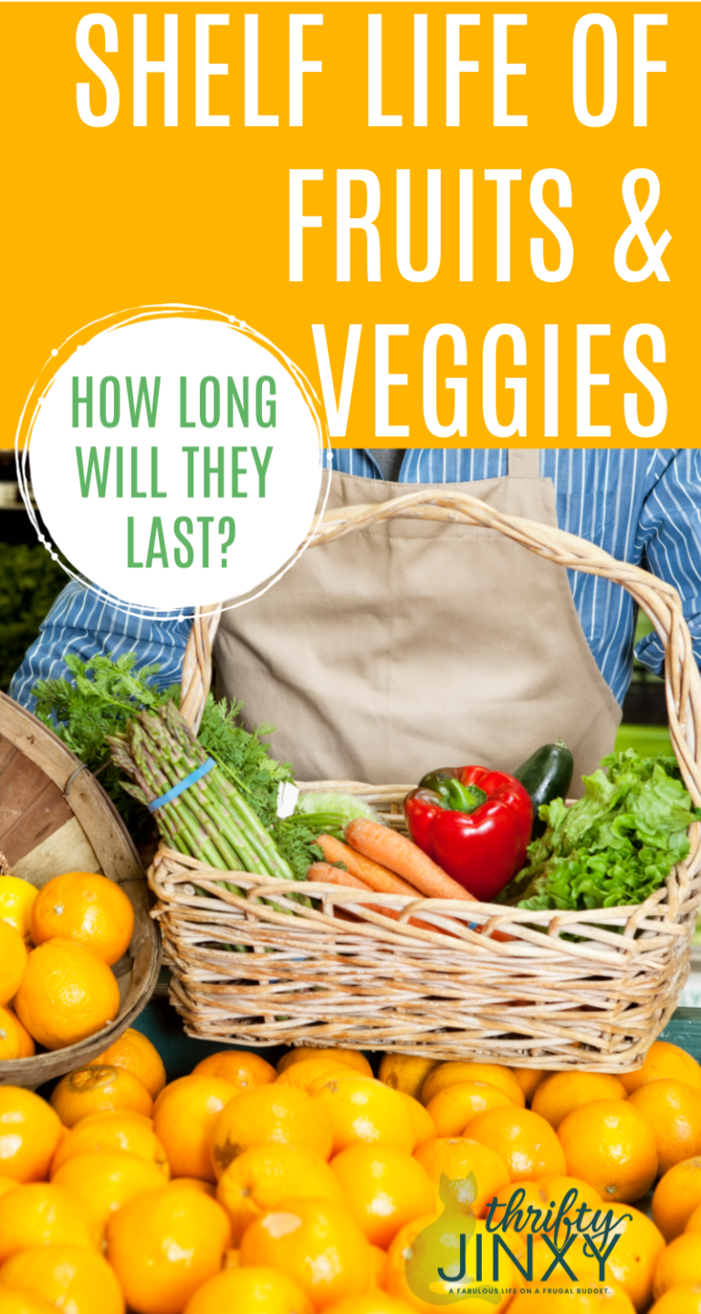Shelf Life of Fruits and Vegetables a Handy Guide Thrifty Jinxy