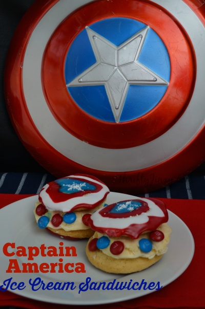 Delicious Captain America Ice Cream Sandwiches