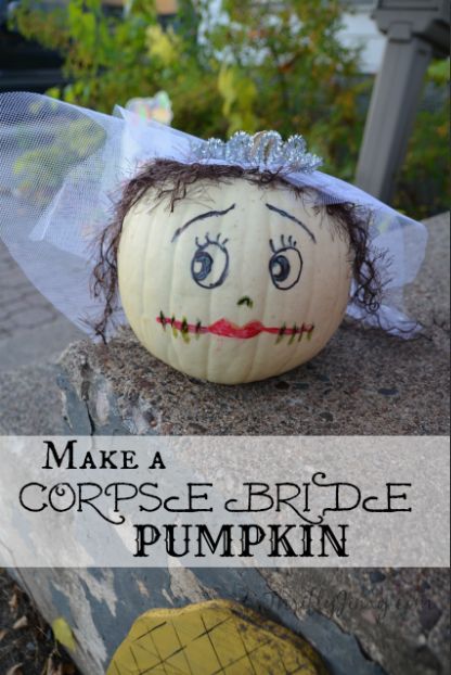 Corpse Bride Pumpkin Fun Halloween DIY Thrifty Jinxy