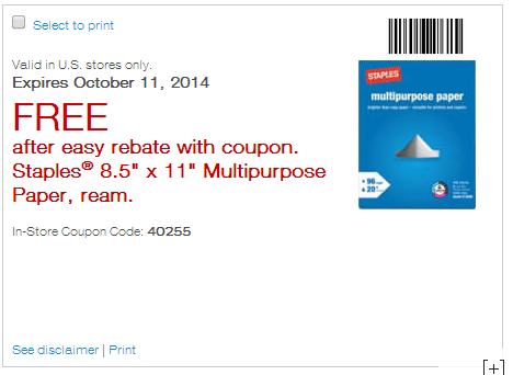 Free Ream Of Copy Paper At Staples Thrifty Jinxy