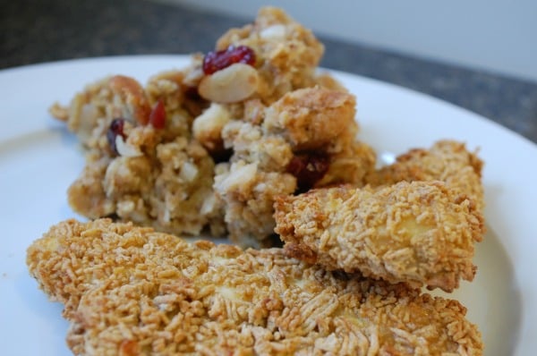 Cereal Coated Chicken Tenders and Granola Stuffing