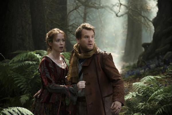Disney's INTO THE WOODS the Baker and his Wife, played by James Corden and Emily Blunt.
