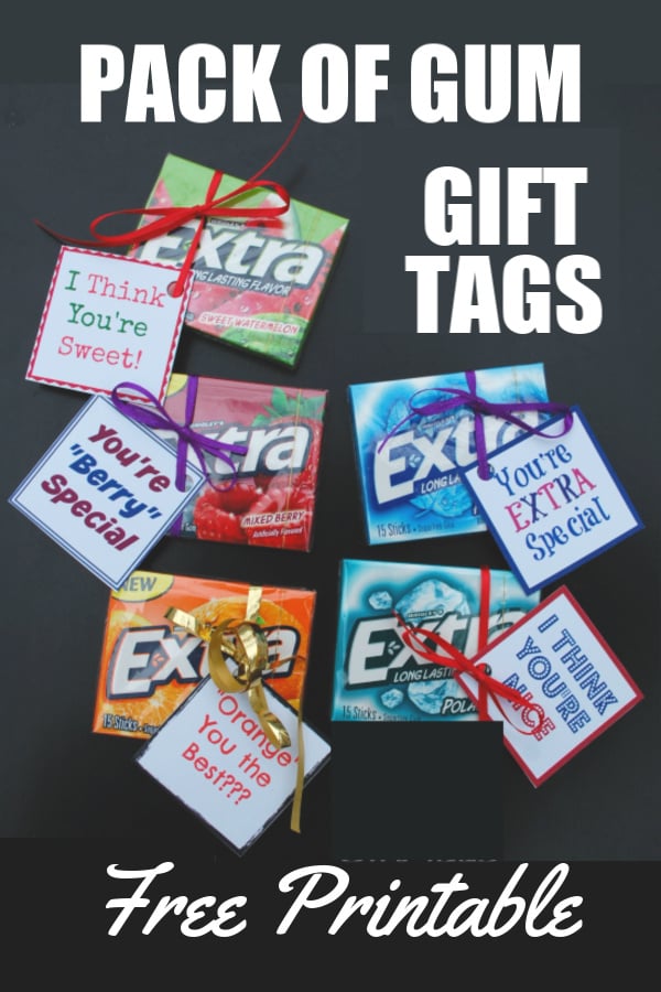 Printable Gum Gift Tags