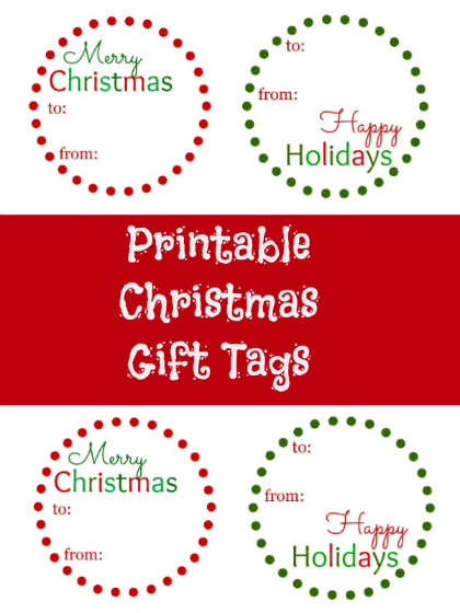 Printable Holiday Gift Tags