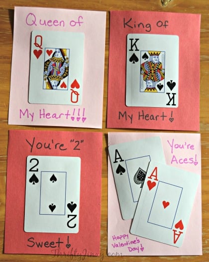 DIY Playing Card Valentine Cards