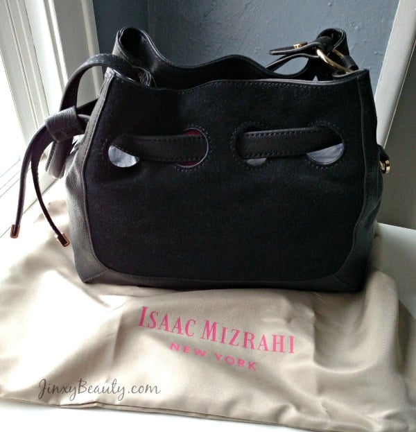 Isaac Mizhrahi black 2024 leather bucket bag