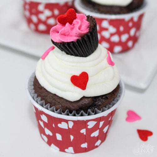 Raspberry Buttercream Filled Cupcakes